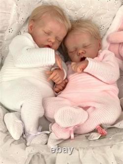Real Lifelike Twins Boy and Girl, 18Inch Reborn Baby Dolls Full Body Realistic