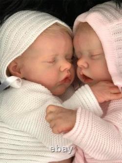 Real Lifelike Twins Boy and Girl, 18Inch Reborn Baby Dolls Full Body Realistic