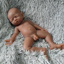 Real Reborn Baby Doll Floppy Silicone Brown 17Sleeping Baby Boy Newborn
