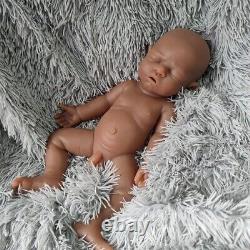 Real Reborn Baby Doll Floppy Silicone Brown 17Sleeping Baby Boy Newborn