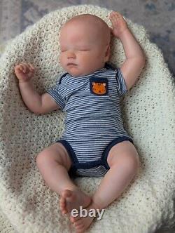 Realborn Reborn Doll Landon Sleeping by Bountiful Baby with COA