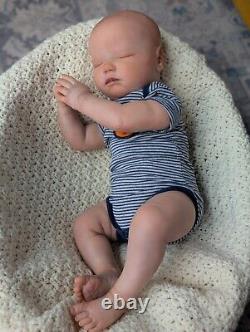 Realborn Reborn Doll Landon Sleeping by Bountiful Baby with COA