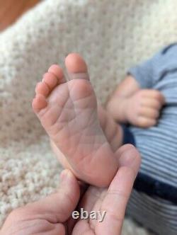 Realborn Reborn Doll Landon Sleeping by Bountiful Baby with COA