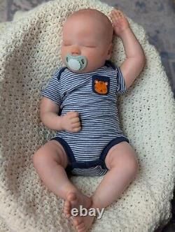Realborn Reborn Doll Landon Sleeping by Bountiful Baby with COA