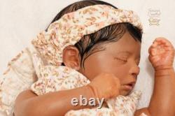 Realborn Skya Reborn Doll Biracial Newborn Rooted Hair Full Vinyl Limbs