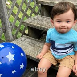 Realistic 28'' Reborn Baby Doll Finished Toddler Boy Short Hair Cloth Body Gift
