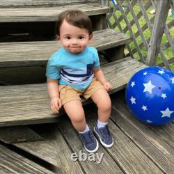 Realistic 28'' Reborn Baby Doll Finished Toddler Boy Short Hair Cloth Body Gift