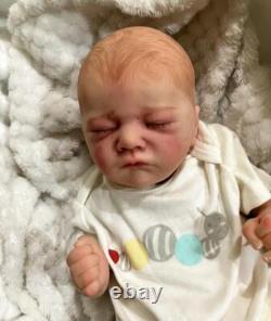 Realistic Baby Reborn Doll Handmade Sleep Newborn Boy Girl Lifelike Painted Hair