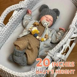 Realistic Reborn Baby Dolls Boy 20-Inch Lifelike Soft Feeling Baby Doll Sleepi
