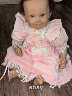 Realistic Reborn Doll 20 Baby Doll in Pink Dress Signed Artist Andrea Arcello
