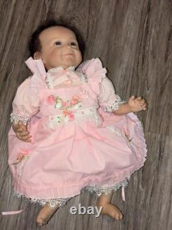 Realistic Reborn Doll 20 Baby Doll in Pink Dress Signed Artist Andrea Arcello