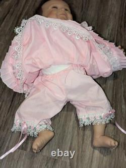 Realistic Reborn Doll 20 Baby Doll in Pink Dress Signed Artist Andrea Arcello
