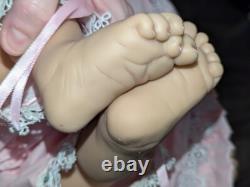 Realistic Reborn Doll 20 Baby Doll in Pink Dress Signed Artist Andrea Arcello