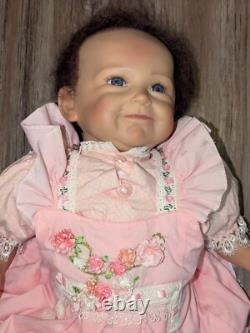Realistic Reborn Doll 20 Baby Doll in Pink Dress Signed Artist Andrea Arcello