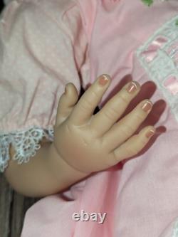 Realistic Reborn Doll 20 Baby Doll in Pink Dress Signed Artist Andrea Arcello