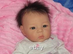 Reborn Asian Doll Suu Kyi by Adrie Stoete, 4 Lbs. 9 Oz. 19 COA