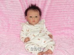 Reborn Asian Doll Suu Kyi by Adrie Stoete, 4 Lbs. 9 Oz. 19 COA