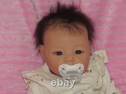 Reborn Asian Doll Suu Kyi by Adrie Stoete, 4 Lbs. 9 Oz. 19 COA