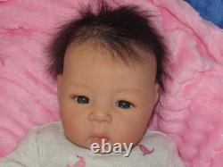 Reborn Asian Doll Suu Kyi by Adrie Stoete, 4 Lbs. 9 Oz. 19 COA