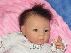 Reborn Asian Doll Suu Kyi by Adrie Stoete, 4 Lbs. 9 Oz. 19 COA