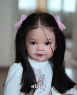Reborn Baby 30in Doll Realistic Pretty Toddler Girl Painted Collectible Toy Gift