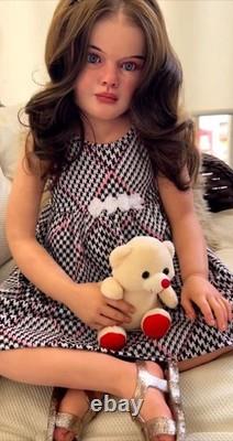 Reborn Baby 40in Doll Toddler Girl Painted Kits Rooted Hair Handmade Collect Toy Reborn Baby 40in Doll Toddler Girl Painted Kits Rooted Hair Handmade Collect Toy