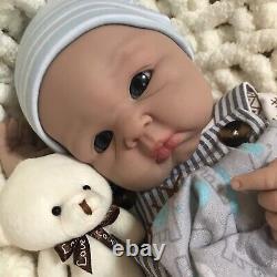 Reborn Baby Boy Doll 7.5 lbs Full Body Silicone 19 Chubby Newborn Dolls Floppy