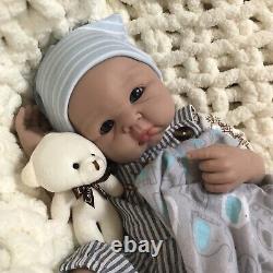 Reborn Baby Boy Doll 7.5 lbs Full Body Silicone 19 Chubby Newborn Dolls Floppy