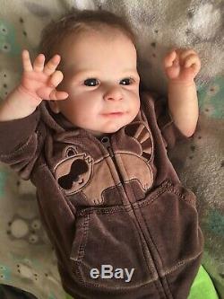 Reborn Baby Boy Doll Ethon By Cassie Brace Sold Out LMT Edition 20 Tall COA
