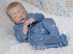 Reborn Baby Boy Doll Mika Painted Hair 19 in Length