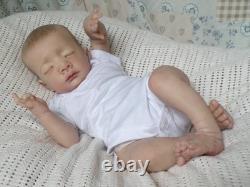 Reborn Baby Boy Doll Mika Painted Hair 19 in Length