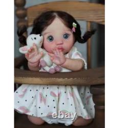 Reborn Baby Doll 16in Rooted Hair Artist Painted Cloth Body with Belly Plate New