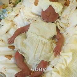 Reborn Baby Doll 18.5 Inch Full Silicone Realistic Newborn Luna Tan KUICEO Girl