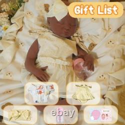 Reborn Baby Doll 18.5 Inch Full Silicone Realistic Newborn Luna Tan KUICEO Girl