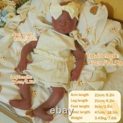 Reborn Baby Doll 18.5 Inch Full Silicone Realistic Newborn Luna Tan KUICEO Girl