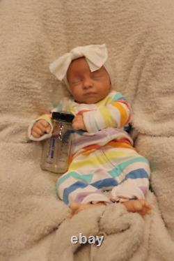 Reborn Baby Doll Alyssa Lifelike Painted Newborn Doll cloth body vinyl limbs