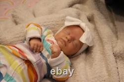 Reborn Baby Doll Alyssa Lifelike Painted Newborn Doll cloth body vinyl limbs