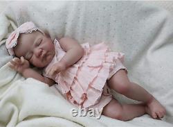 Reborn Baby Dolls 20 Lifelike Newborn Sleeping Girl Soft Cloth Body Gift Toy