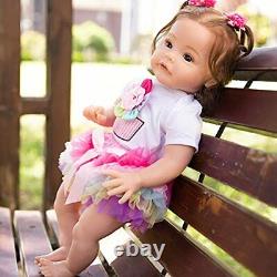 Reborn Baby Dolls 24 Inch with Soft Body Lifelike Realistic Girl Doll Birthda