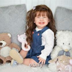 Reborn Baby Dolls Baby Rooted Hair 28inch Lifelike Toddler Girl Kids Toy Gift