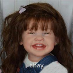 Reborn Baby Dolls Baby Rooted Hair 28inch Lifelike Toddler Girl Kids Toy Gift