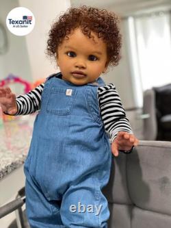 Reborn Baby Dolls Black Toddler Boy 26 Inch Big Size Lifelike African American B