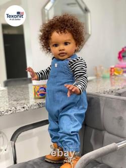 Reborn Baby Dolls Black Toddler Boy 26 Inch Big Size Lifelike African American B