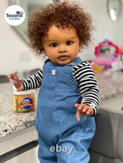 Reborn Baby Dolls Black Toddler Boy 26 Inch Big Size Lifelike African American B