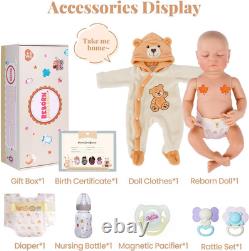 Reborn Baby Dolls Boy, 17 Inch Realistic Doll with Accessories Soft