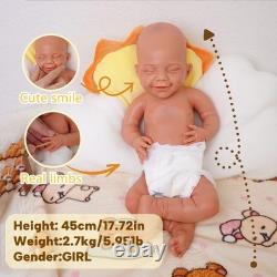 Reborn Baby Dolls Silicone Full Body 17.72 Realistic Newborn Baby Wheaten Color