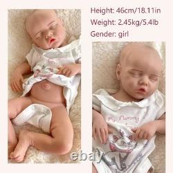 Reborn Baby Dolls Silicone Full Body Waterproof Realistic Newborn Baby 18.11 in