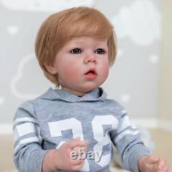 Reborn Baby Dolls Soft Silicone Vinyl 28'' Lifelike Toddler Boy Doll Blonde Hair