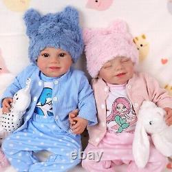 Reborn Baby Dolls Twins, 20-Inch Sweet Smile Realistic-Newborn Baby Girl & Boy