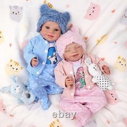 Reborn Baby Dolls Twins, 20-Inch Sweet Smile Realistic-Newborn Baby Girl & Boy